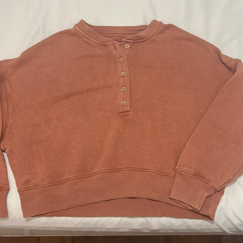American Eagle Crewneck Sweatshirt with buttons - oversized